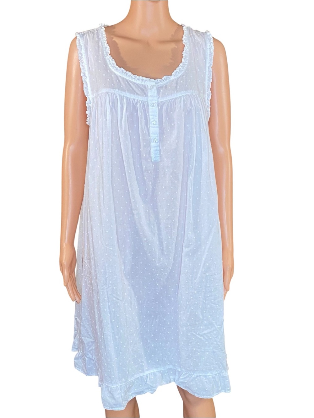 Adonna Sleeveless Nightgown Lightweight Breathable Cotton Scoop Neck Size XL
